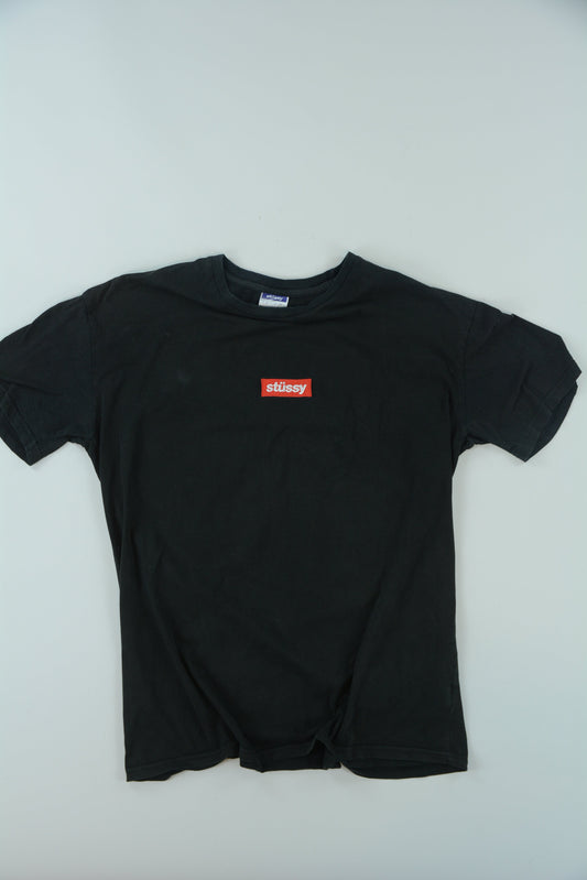 Vintage Stussy Box Logo T-shirt - M